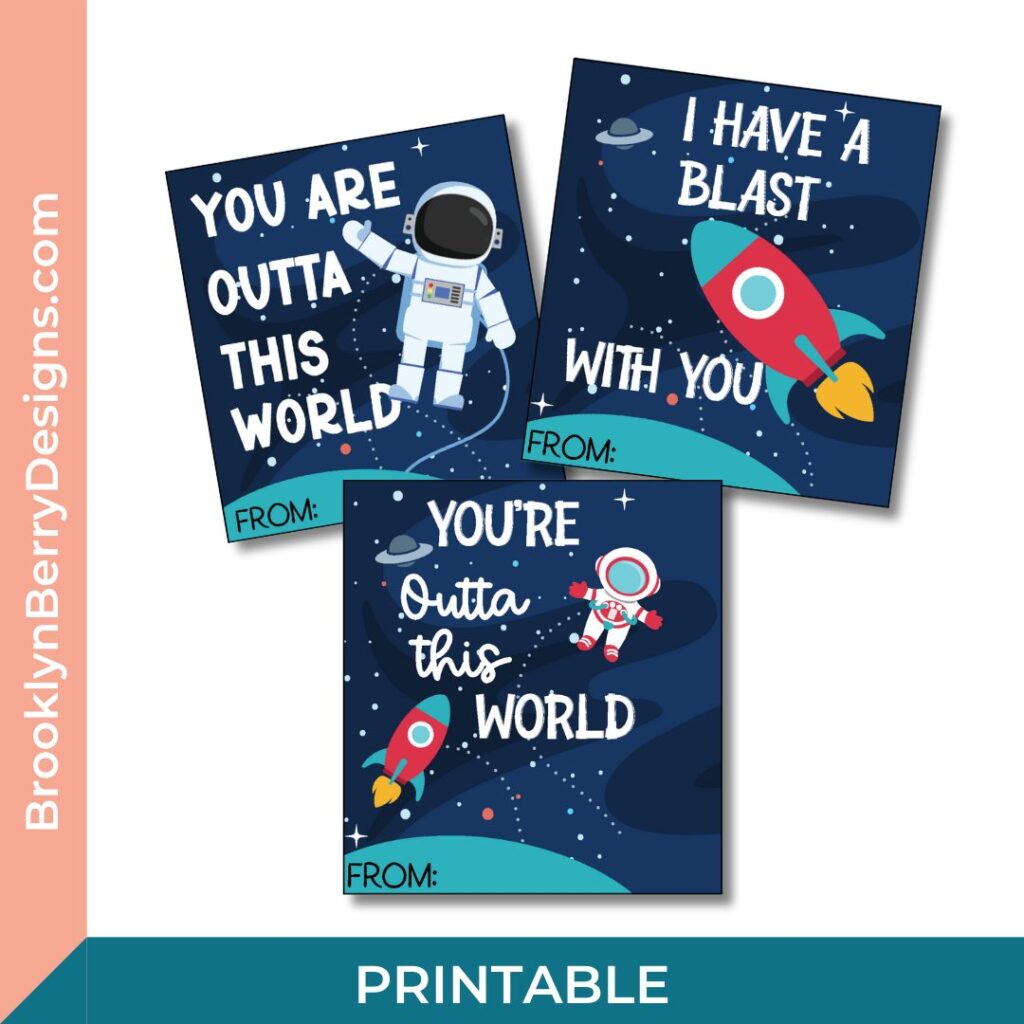 Printable Space Valentine Cards – Brooklyn Berry Designs Shop